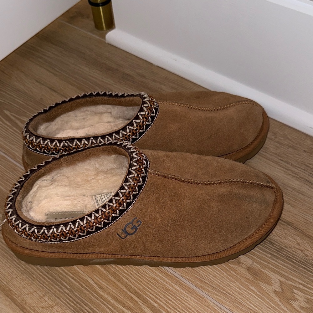 UGG Tan Suede Slip-On Shoes Tasman